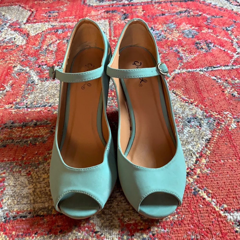 ModCloth peep toe wedge heel